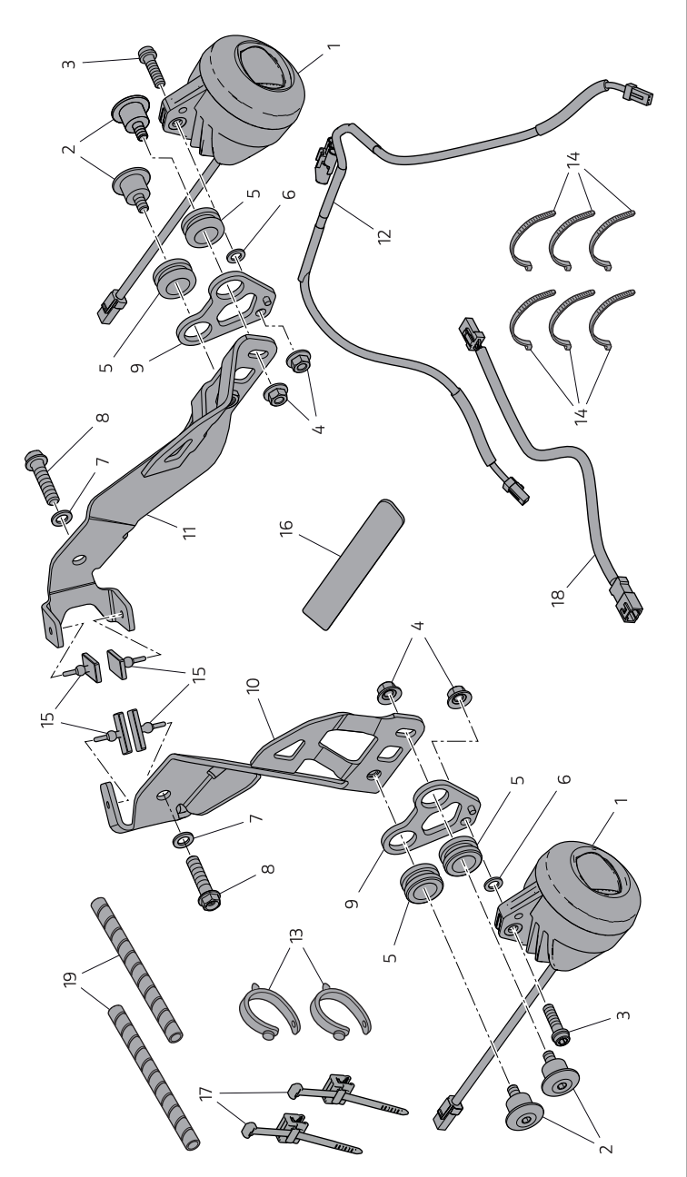 DUCATI MultiStrada V2 1260 950 96680834A LED アディショナルランプ ドゥカティ ムルティストラーダV2 DP純正品