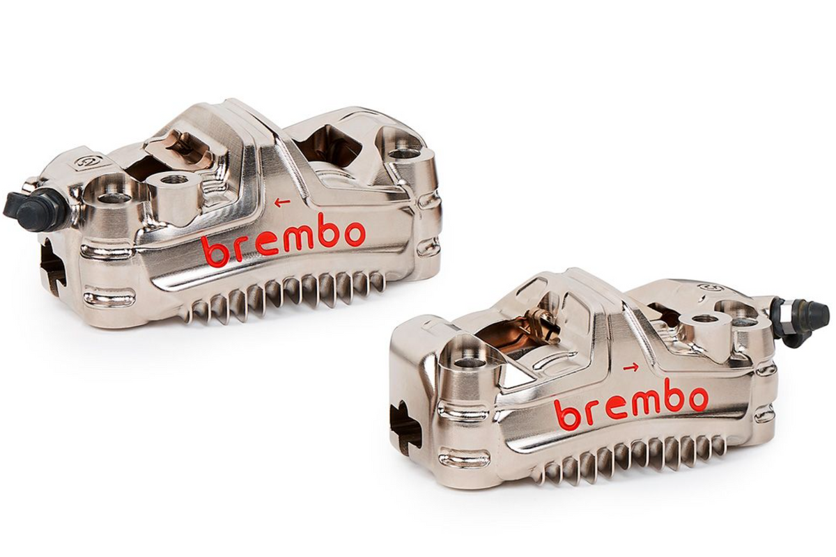 In stock in Japan: brembo GP4-MS HP Radial Monobloc CNC Calipers, Left and Right Set, Nickel Coated, 100mm Pitch, 220.D600.50 Brembo Racing 220D60050