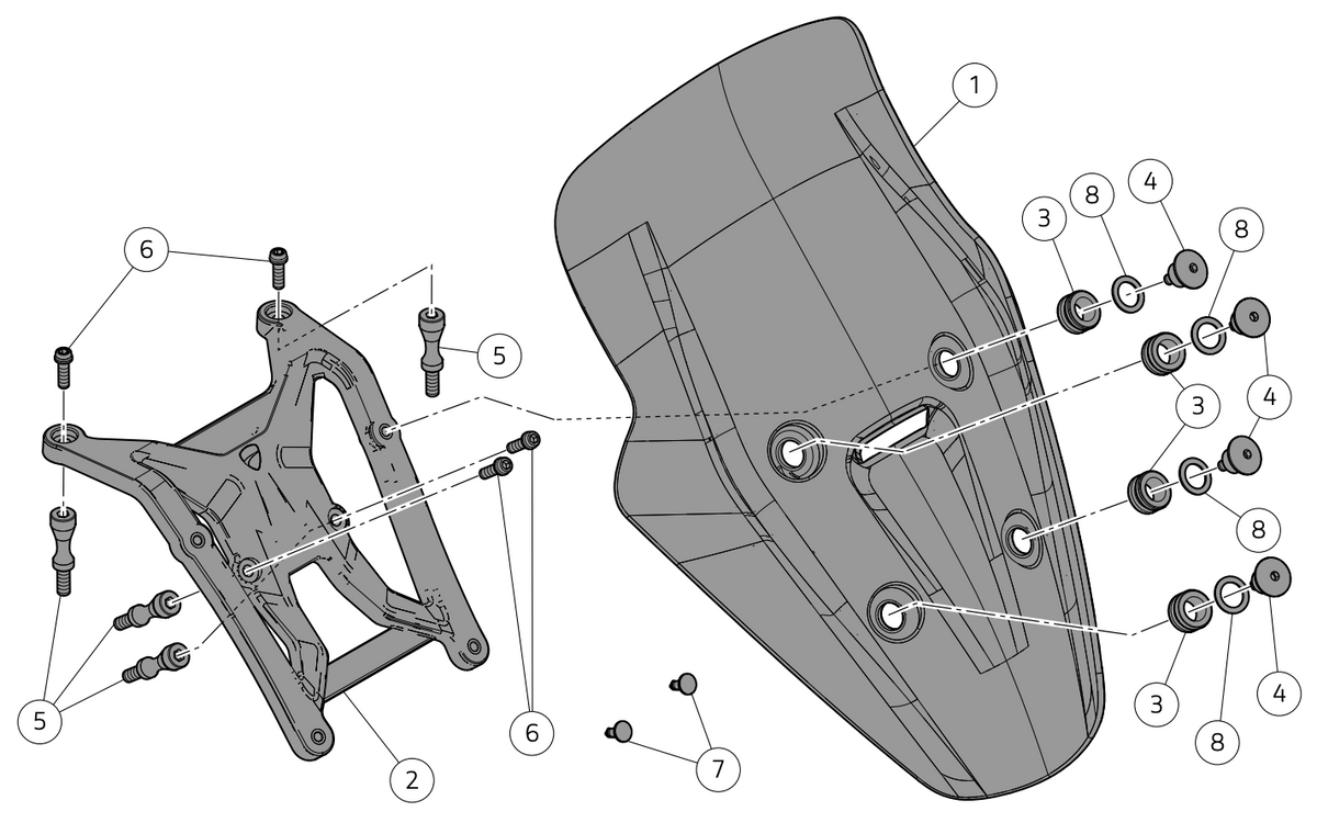 DUCATI Diavel V4 ツーリングフロントウインドシールドキット 97181121AA ドゥカティ ディアベルV4 DP純正