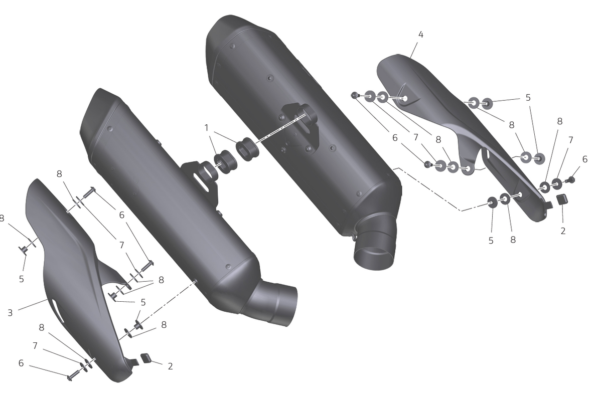 Termignoni DUCATI HyperMotard698 MONO 2024-2025 Hypermotard 698 Euro Standard Compliant Silencer 96482371BA Termignoni