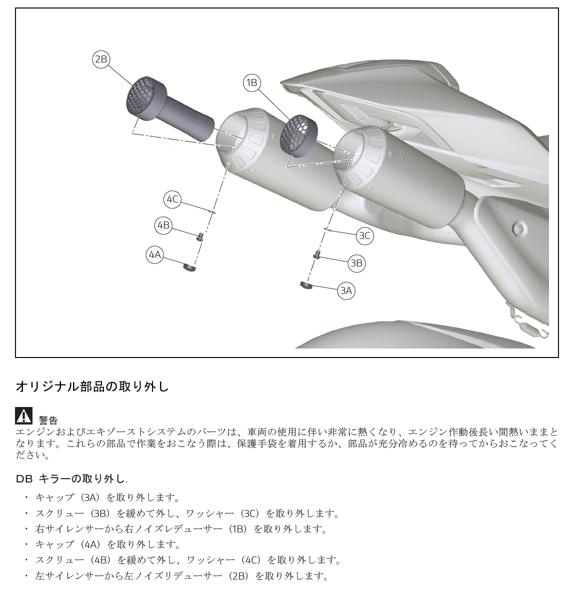 DUCATI パニガーレV4 2025-2026 アクラポヴィッチ フルエキゾースト用 サイレントバッフル db キラー PanigaleV4 AKRAPOVIC 96482421A
