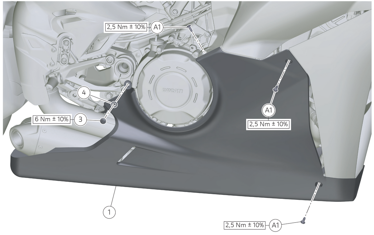 DUCATI 2025-2026 パニガーレ V4 レーシング アンダーフェアリング アクラポビッチ フルエキ / サイレンサー用 Panigale V4 96981931AA ドゥカティ 純正品
