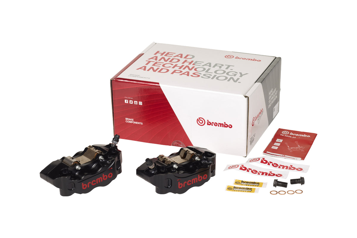 bremboレーシング HPK ラジアル P4 CNCキャリパー 108p ブラックアルマイト パッド付き 220.B473.40 ブレンボ純正品