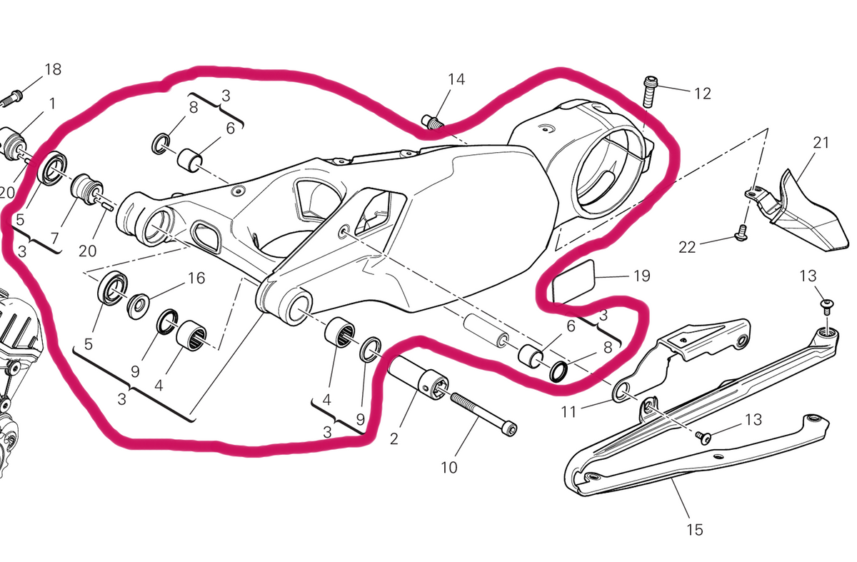 DUCATI Panigale V4 V4R Genuine Swingarm 37020471AA Ducati Panigale V4 2018-2024 DUCATI Genuine Parts Genuine Product