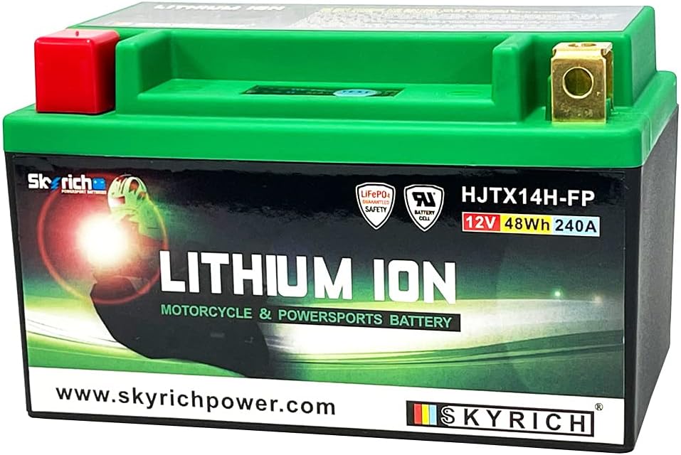 国内在庫あり Skyrich HJTX14H-FP リチウムイオンバッテリー YTX12-BS、YTX14-BS 互換 LiFePo4 ducati