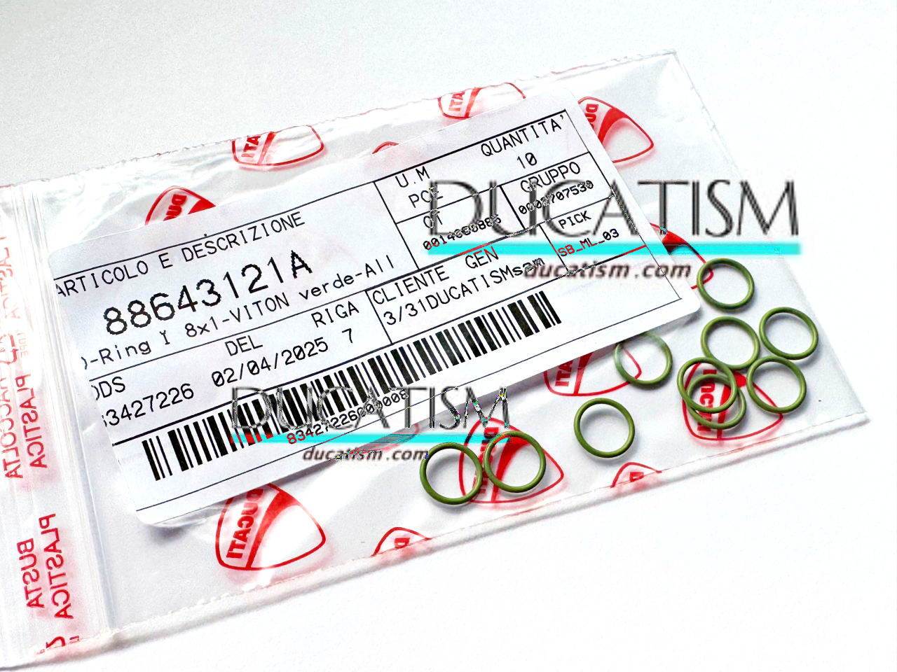 DUCATI 純正 Oリングオイルクーラー 10個セット 88643121A Panigale V4, Superleggera, Streetfighter, Multistrada