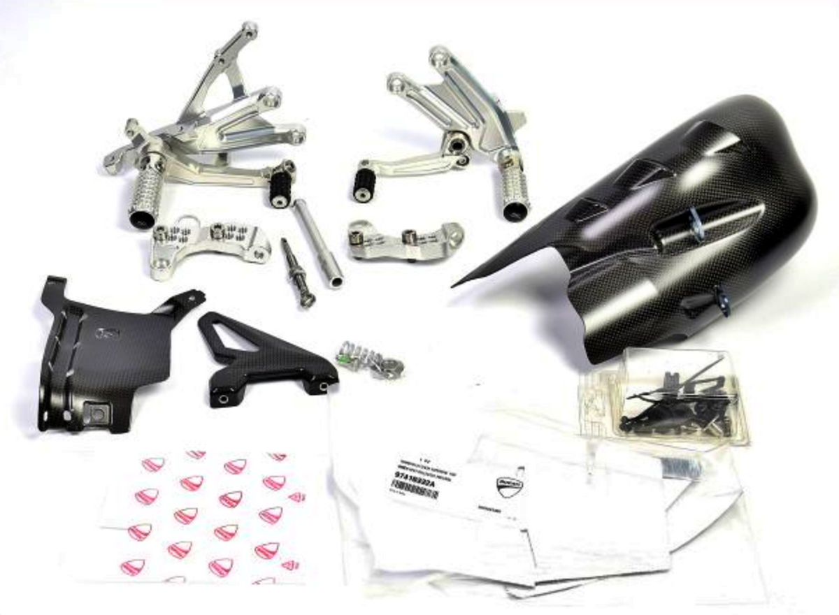 Italy in stock DUCATI CORSE Panigale SuperLeggera V4 aluminum adjustable rider footpegs 96280651AA Ducati Corse Panigale V4 foldable step kit