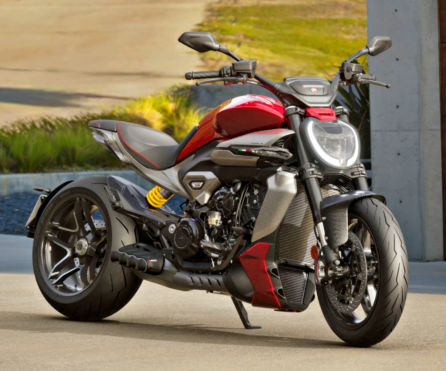 DUCATI 2026 XDiavel V4 ドゥカティ XディアベルV4 カーボン製ヘッドライトバイザー 96982241AA