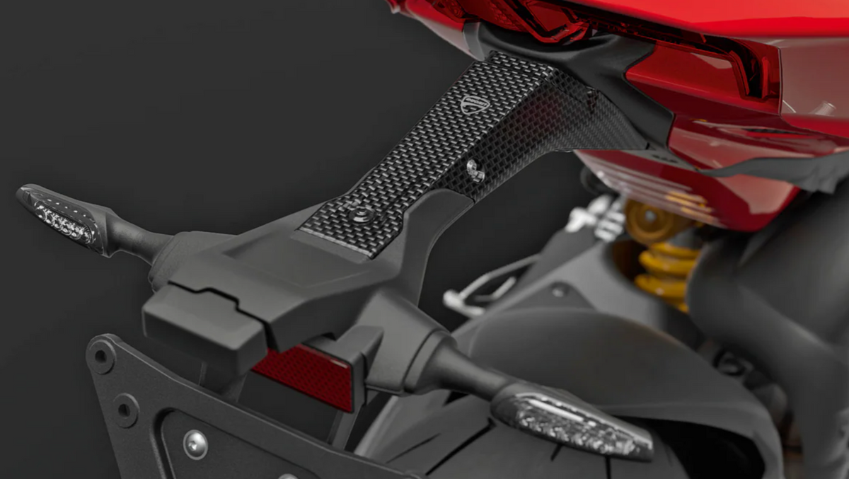 In Stock DUCATI 2025 Panigale V4 V2 Carbon license plate holder 97382132AA Micro LED turn indicators included SFV4 DP genuine