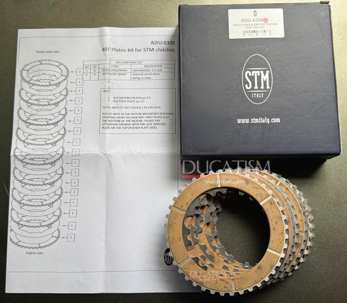 イタリア在庫あり STM EVO-GP Z40 乾式 クラッチ ディスクkit DUCATI Z40T ドゥカティ ADU-0300 STM 純正品