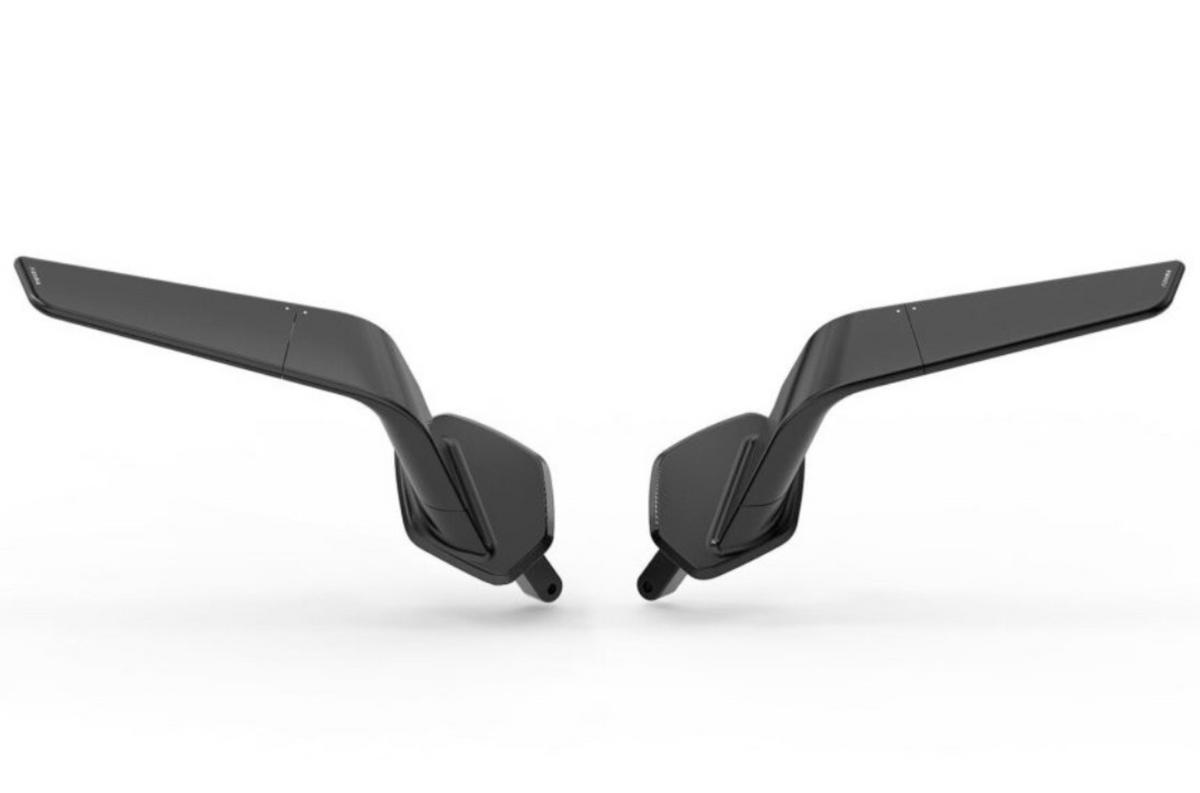 Black/Silver Rizoma Stealth Mirrors BSS044B and BSS044A for DUCATI Panigale V2 2025-2026 (In Stock, Italy)