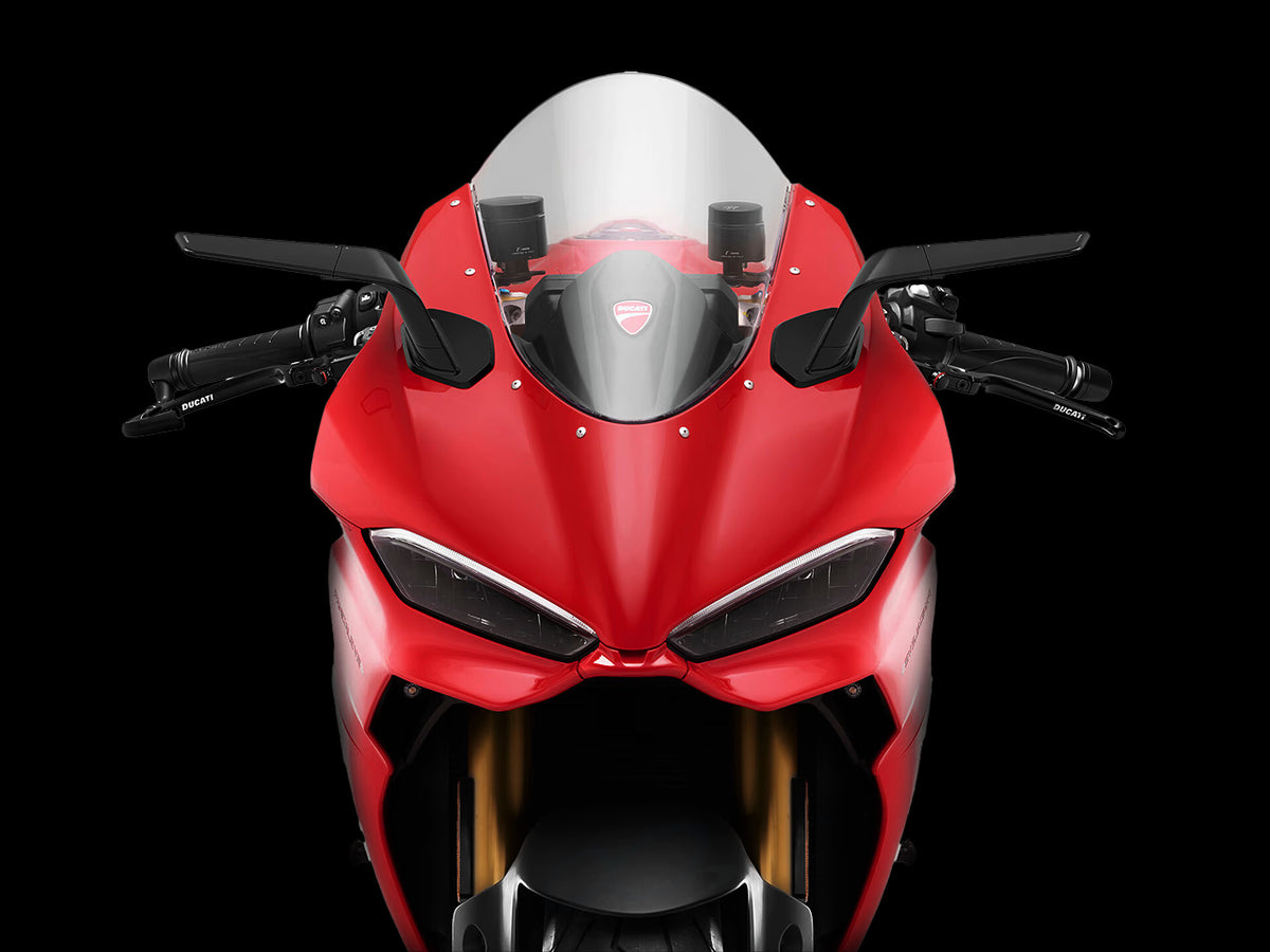 Black/Silver Rizoma Stealth Mirrors BSS044B and BSS044A for DUCATI Panigale V2 2025-2026 (In Stock, Italy)