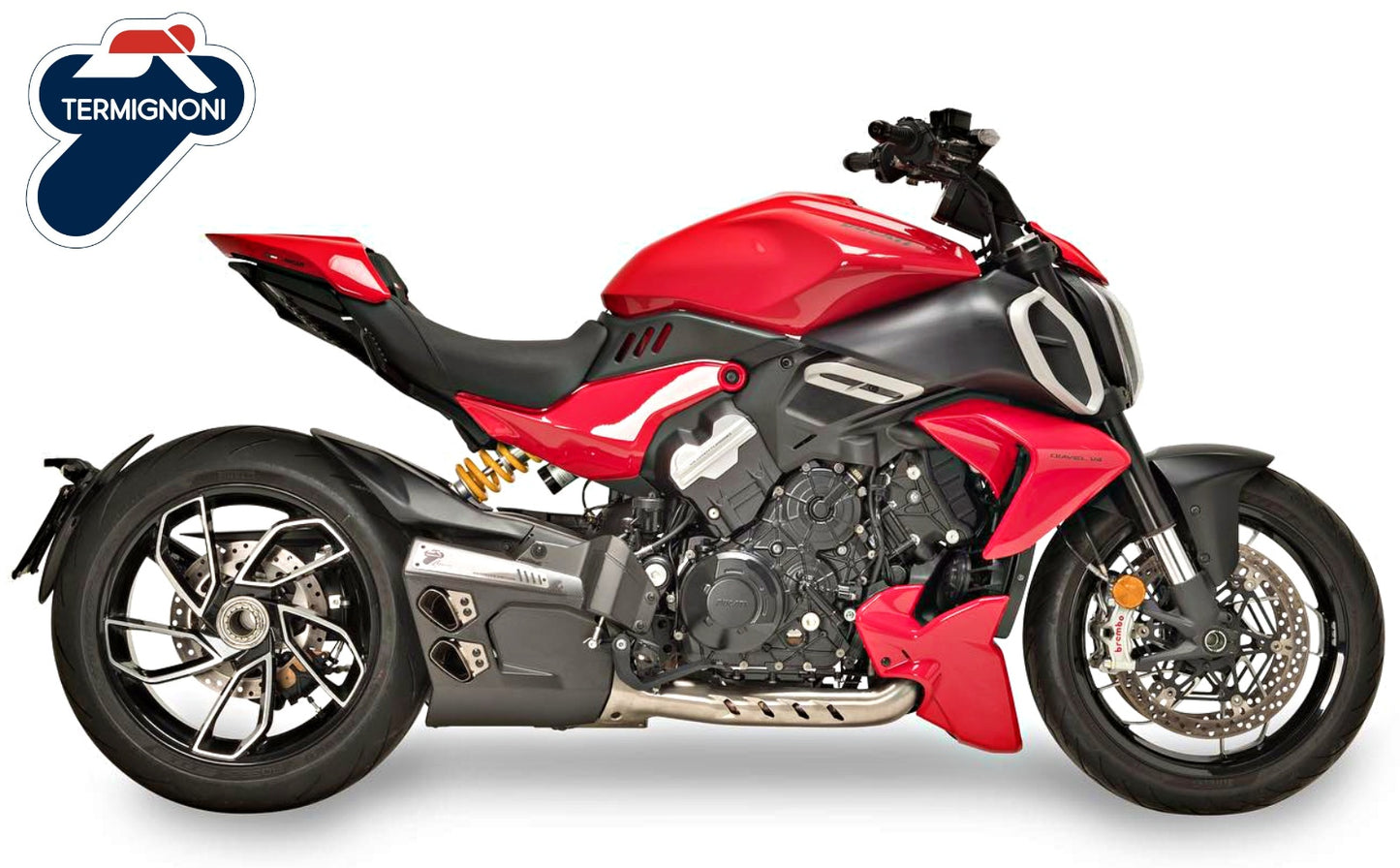 イタリア在庫あり テルミニョーニ DUCATI Diavel V4 レーシングエグゾースト サイレンサー D22209440ITI ドゥカティ ディアベルV4 Termignoni 4Uscite Dragster Edition