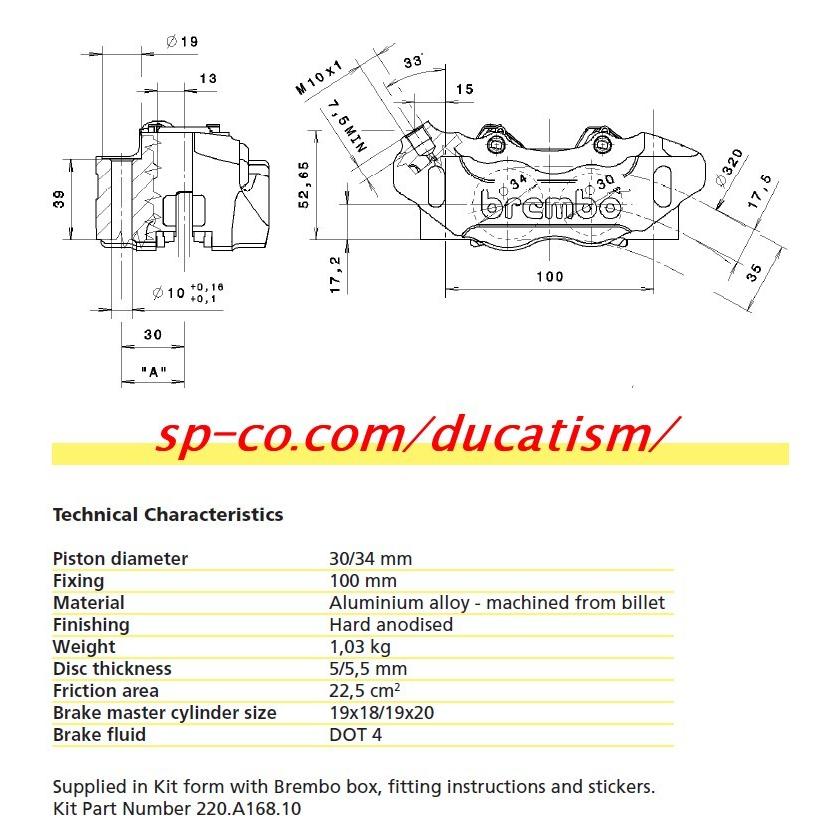 bremboレーシング HPK ラジアル P4 CNCキャリパー 100p ブラックアルマイト パッド付き 220.B473.30 ブレンボ純正品