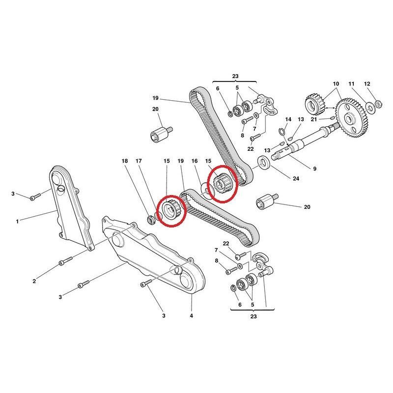 DUCATI genuine timing belt pulley drive 20T DUCATI genuine product 25510233A 900SS 400SS 1000DS Monster 1100 evo 797