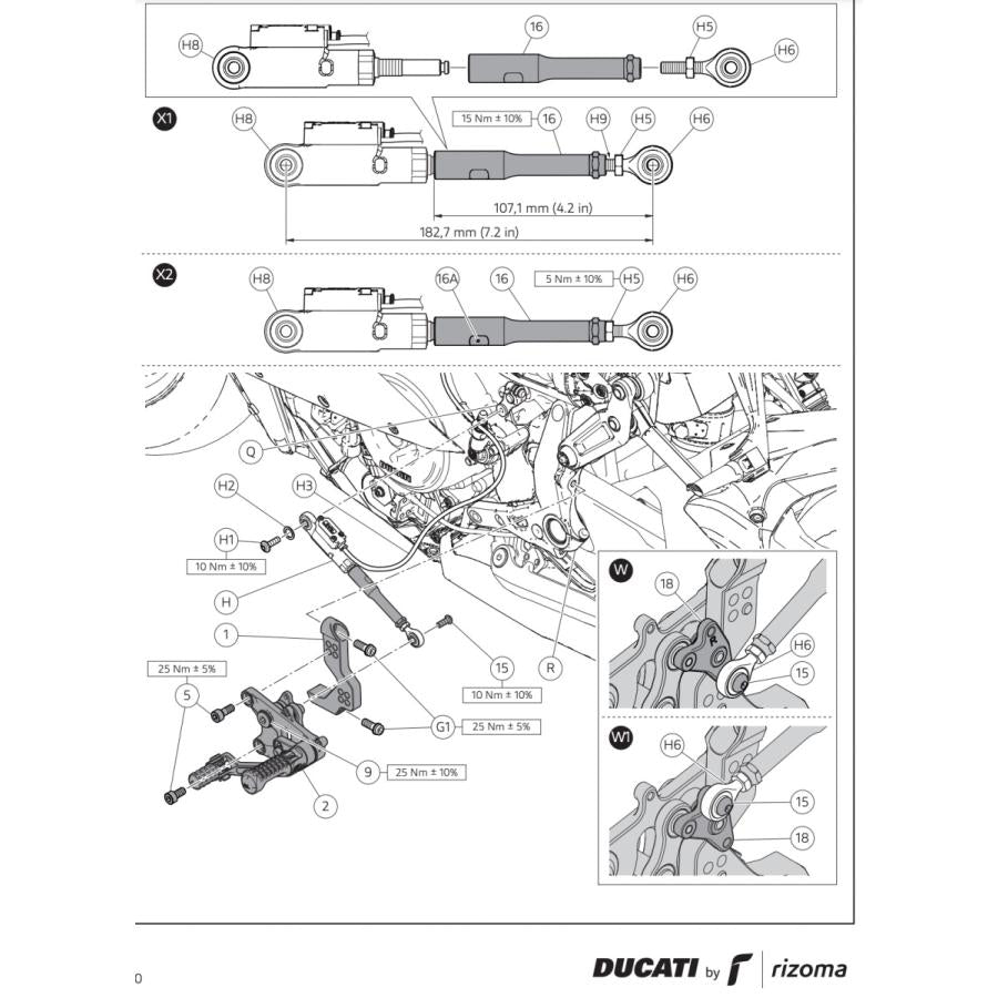 DUCATI Panigale V2 Back Step Set Panigale V2 2020-2022 Ducati Performance Genuine Genuine Footpeg 96280621AA