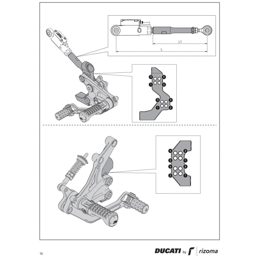 DUCATI Panigale V2 Back Step Set Panigale V2 2020-2022 Ducati Performance Genuine Genuine Footpeg 96280621AA