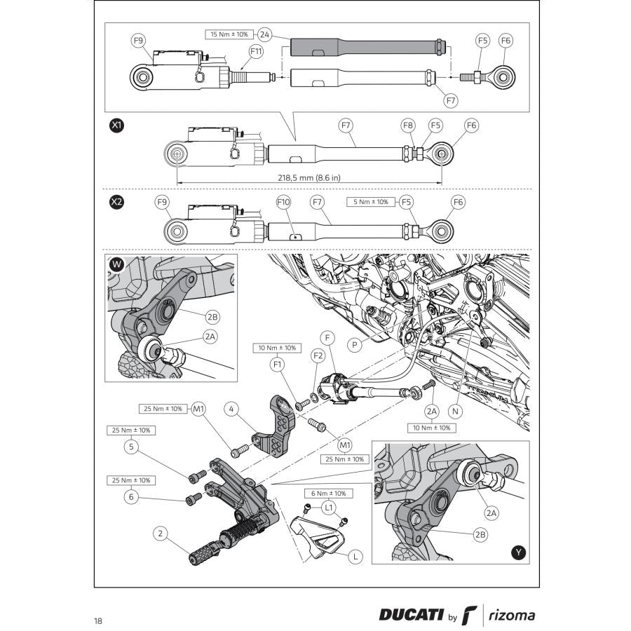 Italy in stock DUCATI CORSE Panigale SuperLeggera V4 aluminum adjustable rider footpegs 96280651AA Ducati Corse Panigale V4 foldable step kit