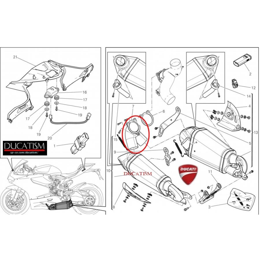DUCATI 1299/1199/899 Panigale silencer adapter pipe 96301812A TERMIGNONI