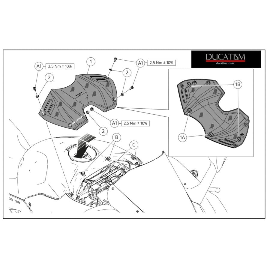 DUCATI Panigale V4 -2021 96981051A Carbon fiber tank cover Ducati Panigale V4 DUCATI Performance genuine product