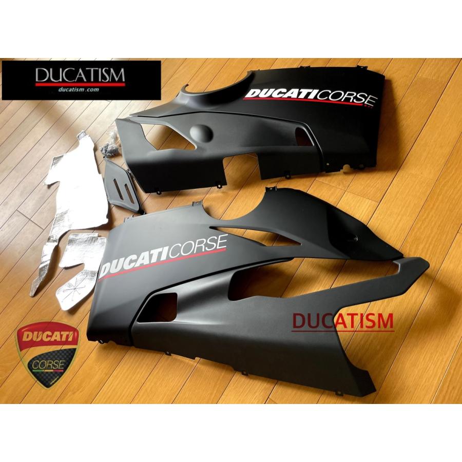 DUCATI パニガーレV4SP用 塗装済 純正レーシング ロアフェアリングset アクラポビッチ フルエキ スリップオン PanigaleV4SP ドゥカティ 97180653AE