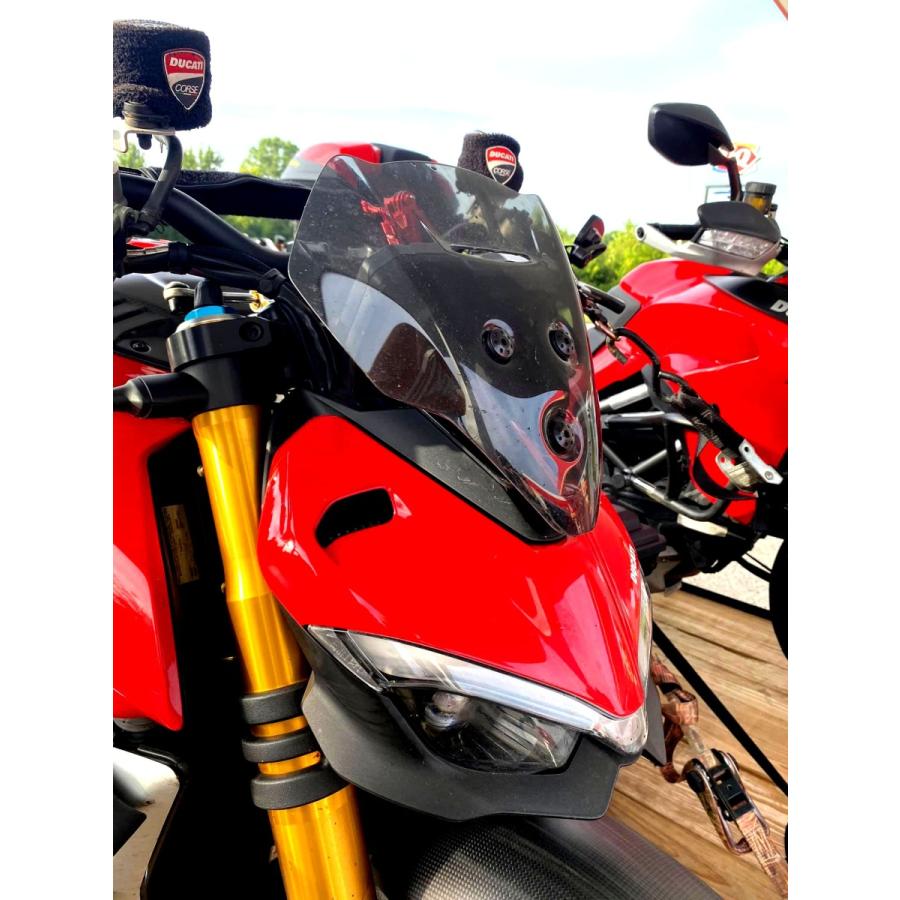 DUCATI StreetFighterV2 大型ヘッドライトフェアリング スモークウィンドスクリーン ドゥカティ ストリートファイターV2 DP純正品 97181041AA