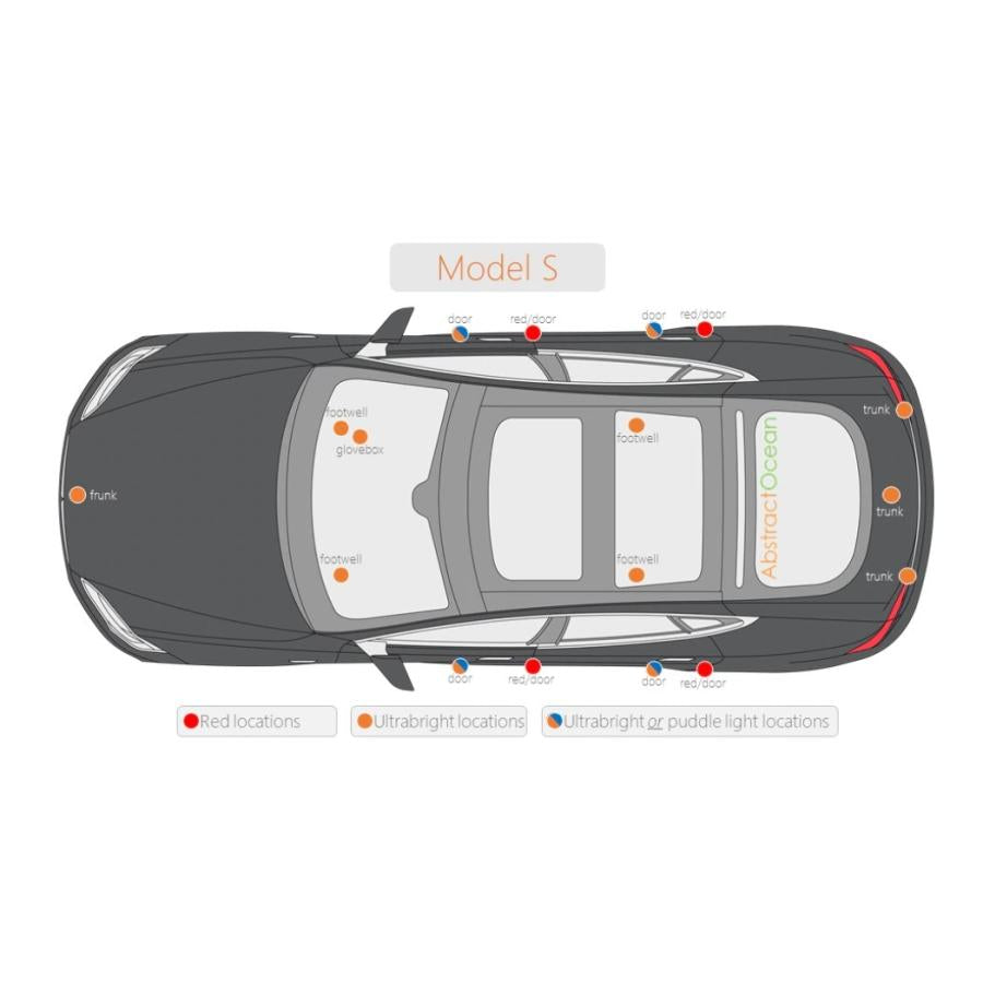 In Stock TESLA Model 3/S/X High Brightness LED Interior Light Abstract Oceans Genuine Product White/Red/Blue Trunk Door etc. Tesla Model S/3/X (2014-2022) Price for 1