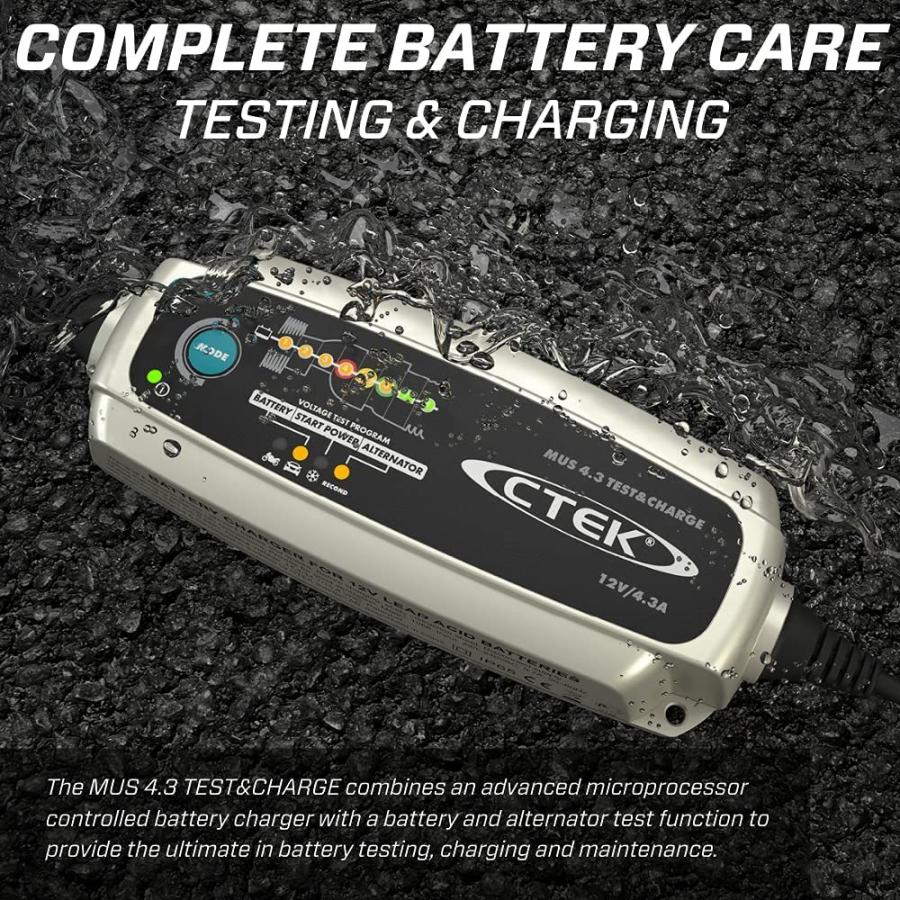 あすつく CTEK MUS4.3 TEST&CHARGE シーテック 12V バッテリー充電器 テスト&チャージ バッテリーテスター 1年保証
