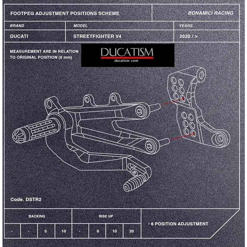 Italy in stock DUCATI Street Fighter V4 Bonamici Racing DSTR2 Bonamici Racing Adjustable Step Kit Ducati StreetFighterV4