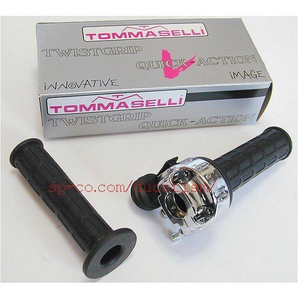 トマゼリ TOMMASELLI DAYTONA 2C 2本引き スロットル DUCATI F1/F3/Bevel クロームメッキ/ブラック デイトナ2c
