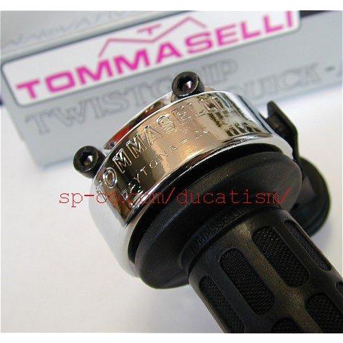 トマゼリ TOMMASELLI DAYTONA 2C 2本引き スロットル DUCATI F1/F3/Bevel クロームメッキ/ブラック デイトナ2c