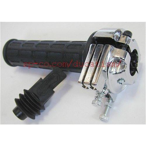 トマゼリ TOMMASELLI DAYTONA 2C 2本引き スロットル DUCATI F1/F3/Bevel クロームメッキ/ブラック デイトナ2c