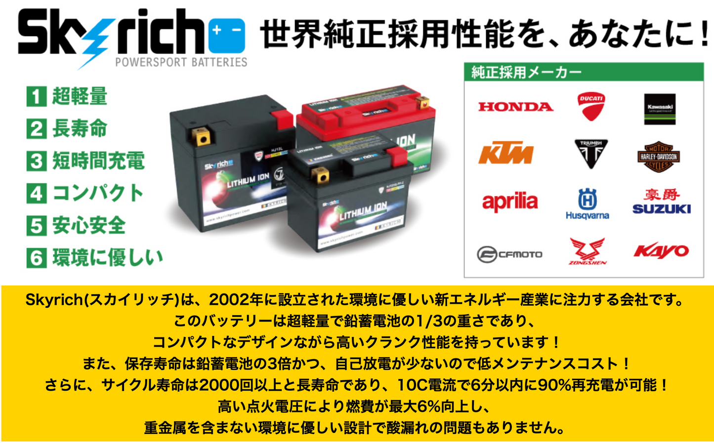 国内在庫あり Skyrich HJT12B-FP DUCATI リチウム イオン バッテリー 国内在庫あり Skyrich HJT12B-FP DUCATI リチウム イオン バッテリー