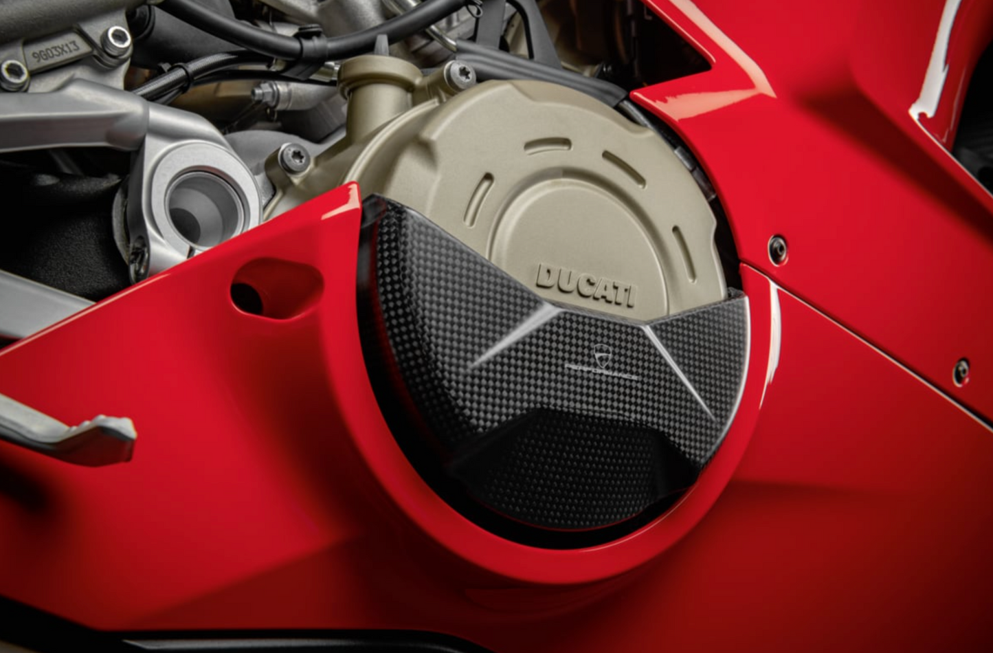 DUCATI 2018-2025 Panigale V4 Carbon Clutch Cover Protection Ducati Panigale V4 96981071B DP Genuine