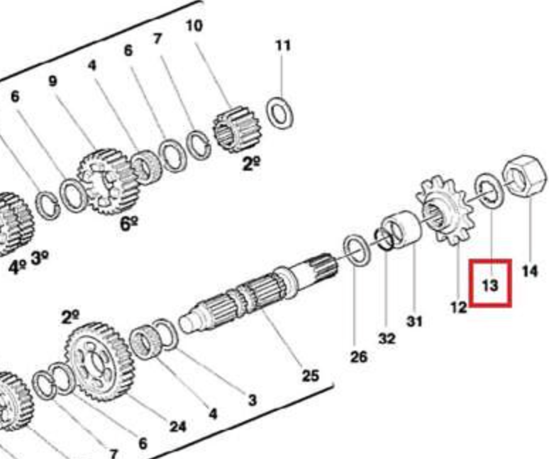 In Stock: DUCATI Genuine Front Drive Sprocket Fixing Nut and Lock Washer (85110041A) (1 Piece)
