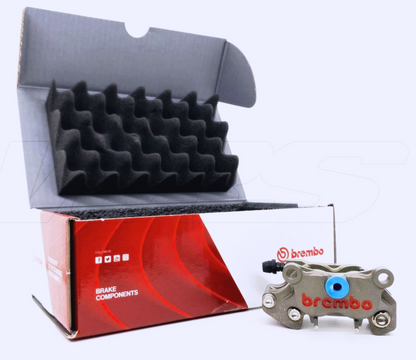 あすつく brembo レーシング  4ピストン 24mm CNCリアキャリパー X206101 ブレンボ純正品 64mmピッチ ハードアルマイト ducati