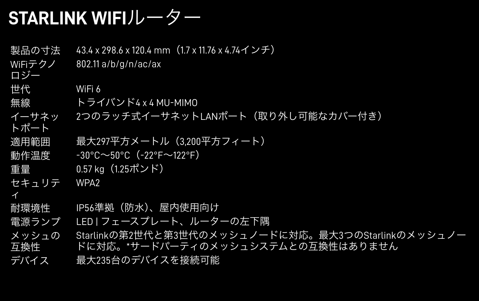 Starlink スターリンク 2026 Gen3 衛星インターネット通信 アンテナ Starlink スターリンク 2026 Gen3 衛星インターネット通信 アンテナ