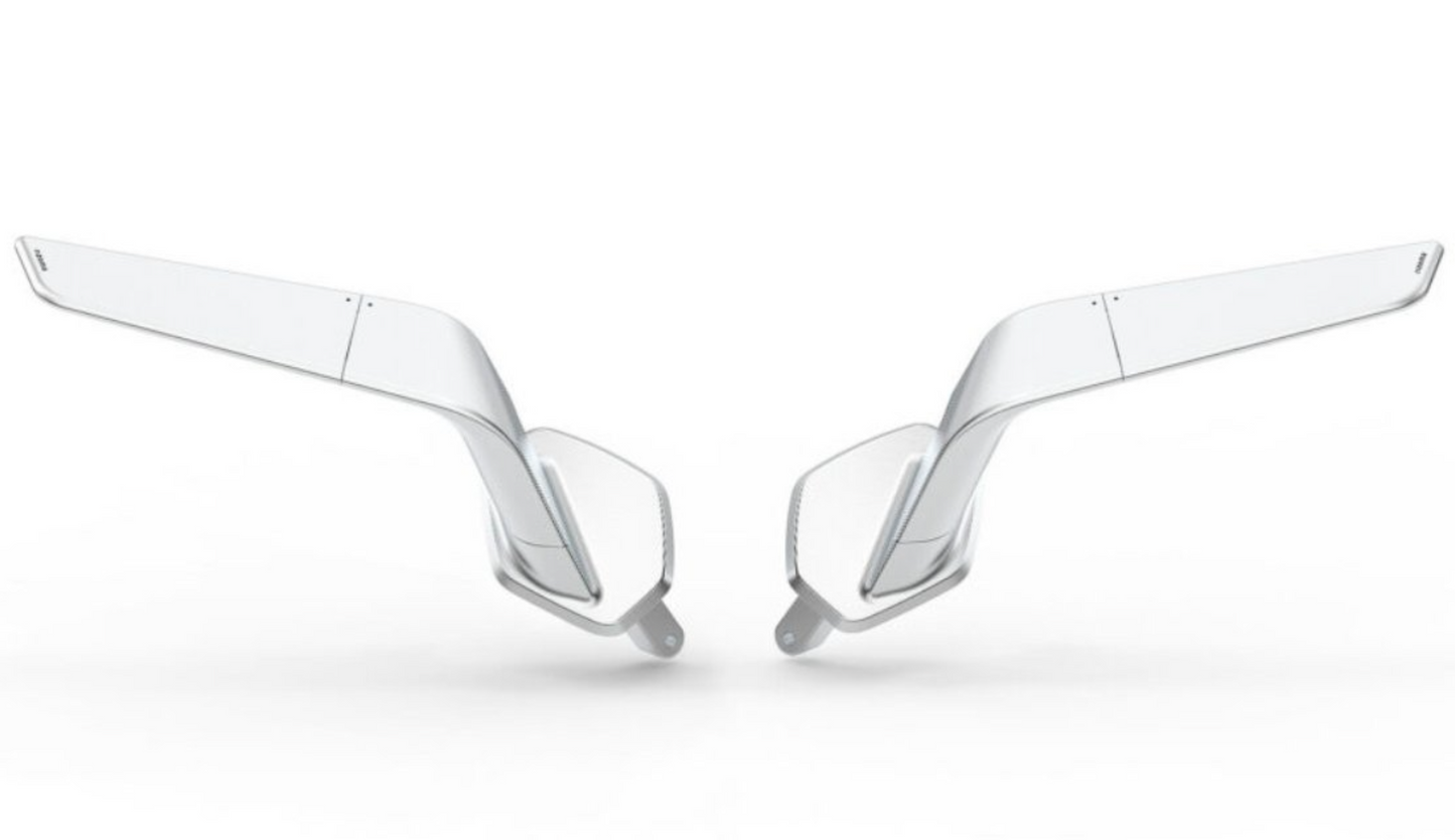 Black/Silver Rizoma Stealth Mirrors BSS044B and BSS044A for DUCATI Panigale V2 2025-2026 (In Stock, Italy)