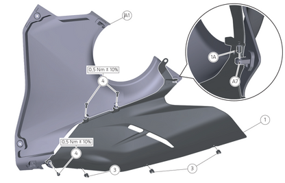 DUCATI 2025-2026 Panigale V4 Carbon Racing Lower Fairing Set for Akrapovič Full Exhaust / Silencer 96982291AA DP Genuine