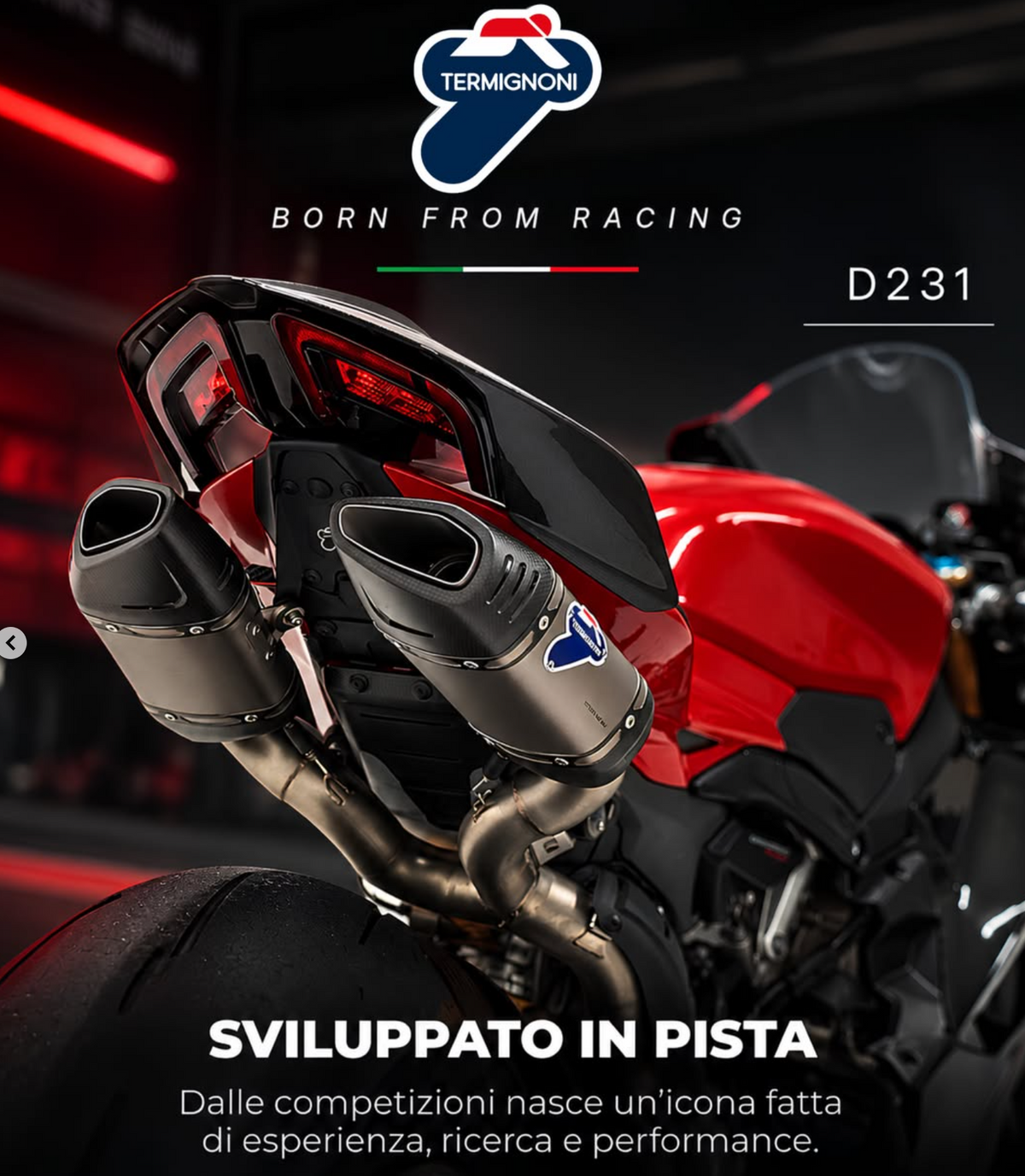 イタリア在庫あり DUCATI 2025-2026 PanigaleV4 フルチタン コンプリートエキゾーストユニット D23109400TTC  Termignoni 2025 パニガーレV4