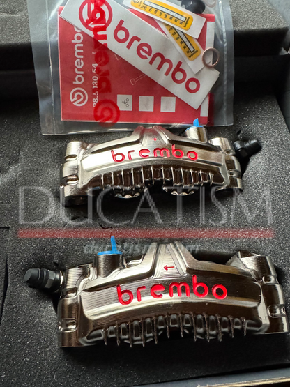 Brembo GP4-MS HP Radial Monoblock CNC Caliper Left and Right Set Nickel Coated 100mm Pitch 220.D600.50 Brembo Racing 220D60050