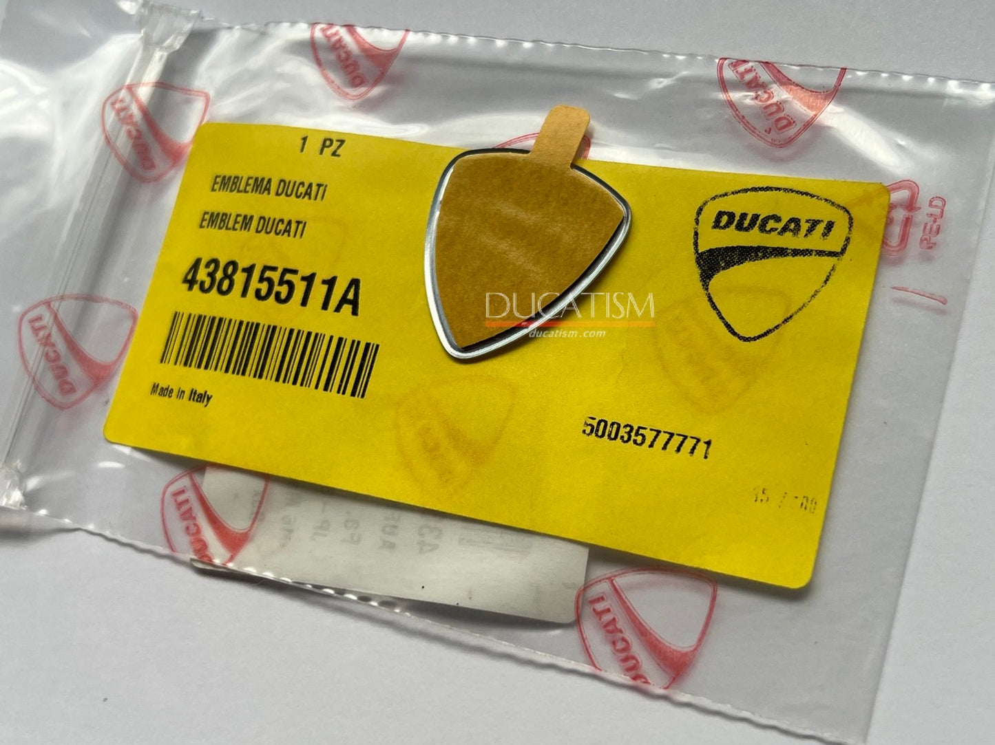 DUCATI純正 ロゴ メタルステッカー ドゥカティ 3Dエンブレム デカール DUCATI 3D LOGO DECAL 43815511A