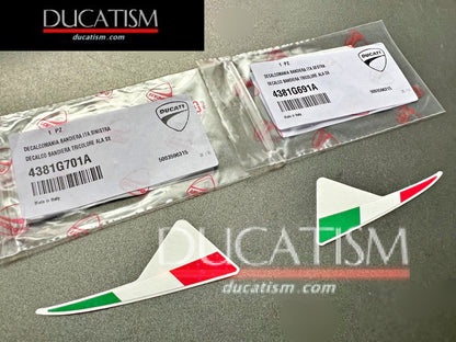 DUCATI Panigale V4SP Italy Tricolore Sticker Winglet Ducati Panigale V4 DUCATI Genuine Decal 1 Right 4381E571A / Left 4381E581A