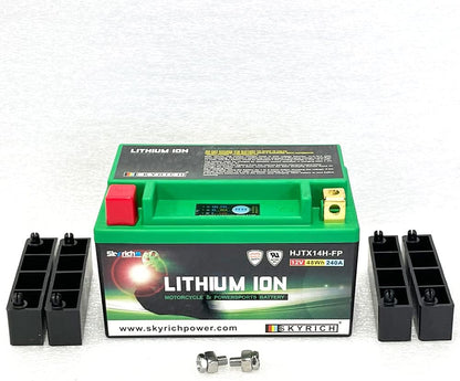 国内在庫あり Skyrich HJTX14H-FP リチウムイオンバッテリー  YTX12-BS、YTX14-BS 互換  LiFePo4 ducati