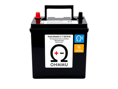 米国在庫あり Ohmmu テスラ 2019-2021年 モデル3 用 Bluetooth 対応 12Vリチウムバッテリー Lithium Battery for TESLA Model3 T12403-BH