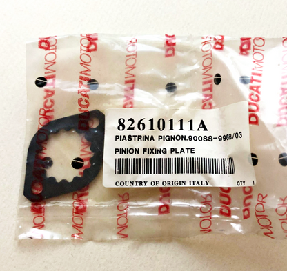 DUCATI Genuine Part Number 82610111A: Front Drive Sprocket Fixed Lock Plate (1 Piece) for 900SS, M900, and 996 Motorcycles