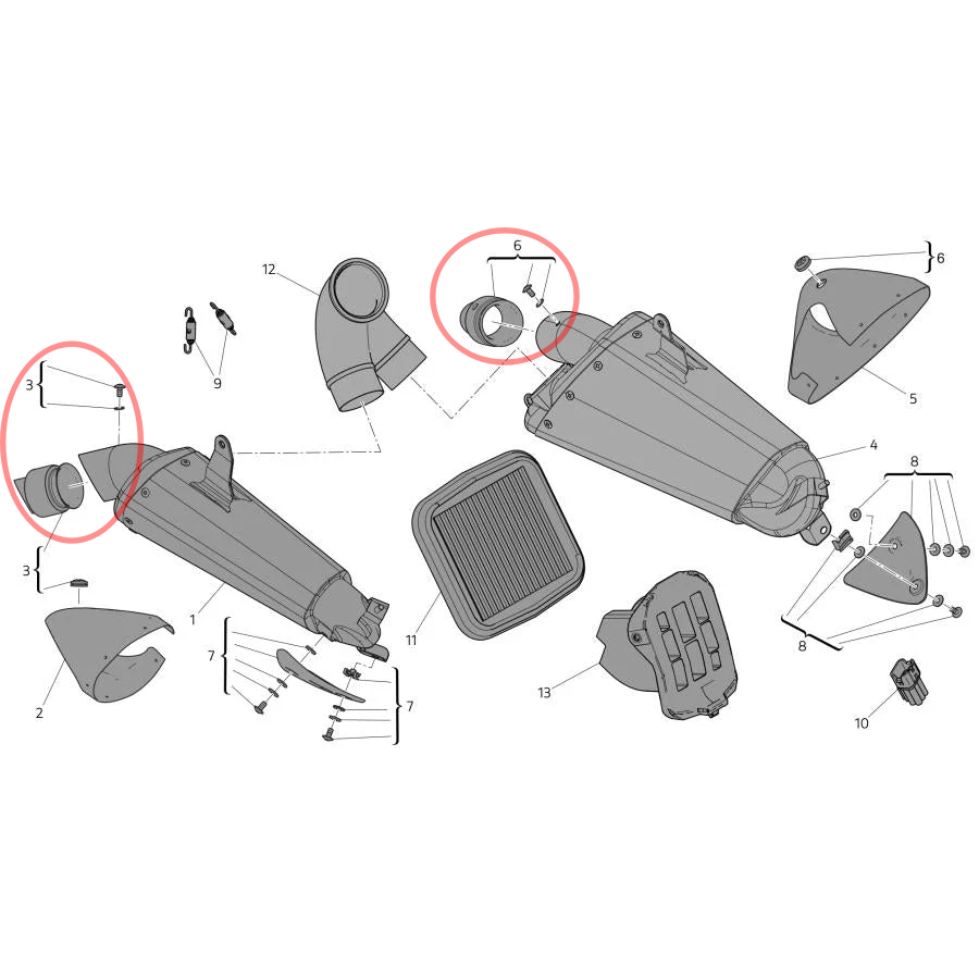 DUCATI Genuine Akrapovic Panigale 1199 1299 V2 Silent Baffle Ducati Panigale AKRAPOVIC db Killer 96480991A 96481001A