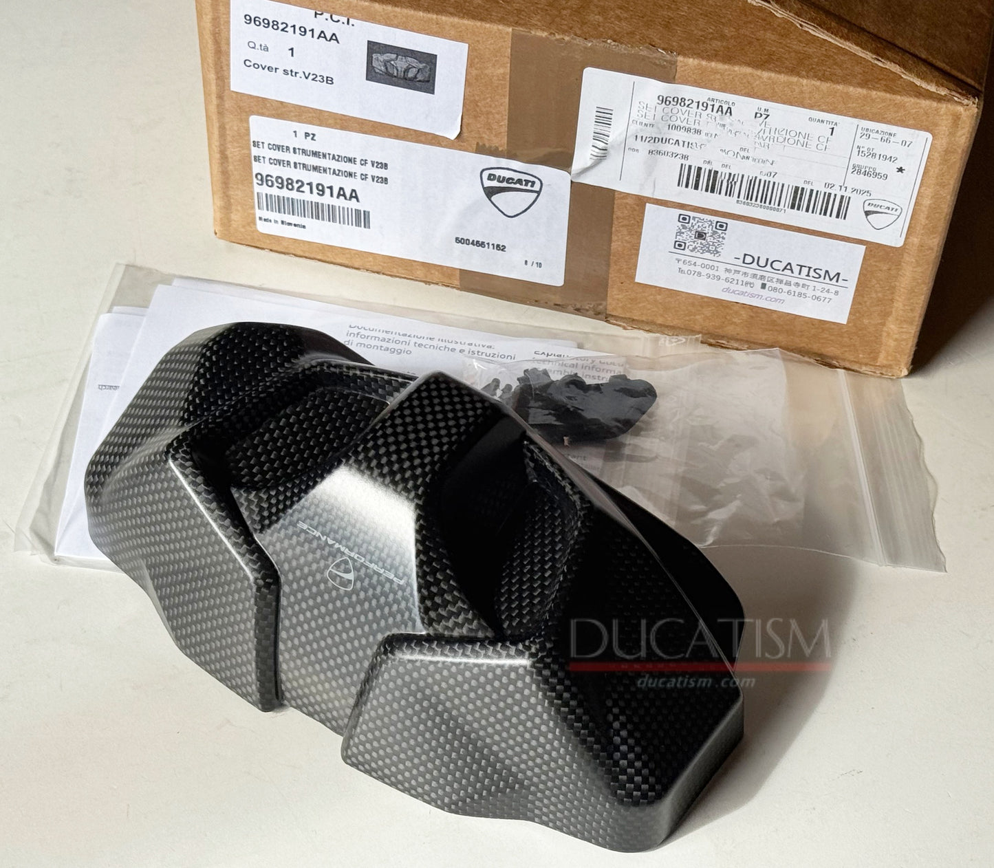 Genuine DP Carbon Fiber Instrument Panel for DUCATI 2025-2026 StreetFighter V4 (Part Number 96982191AA)