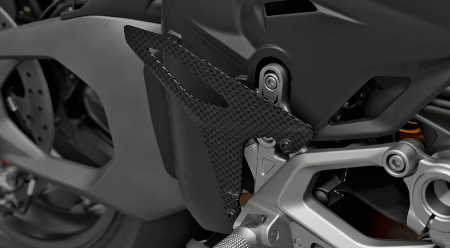 DUCATI 2025 StreetFighter V4 Carbon Fiber Heel Guards (Part Number: 96982221AA) Genuine DP Parts