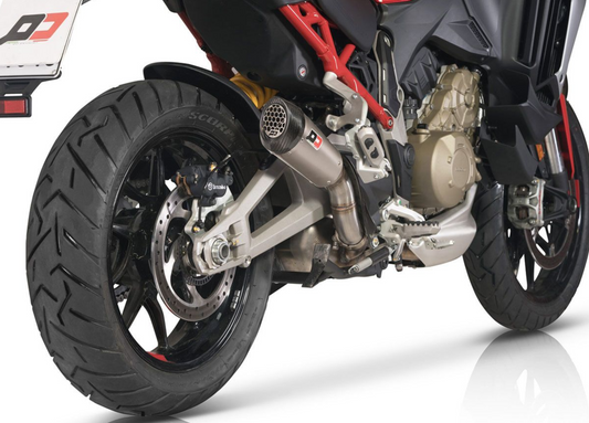 9/5イタリア在庫あり QD Exhaust GunShot Titanium Silencer Euro5 DUCATI MultiStrada V4 / S 2020-2024 ムルティストラーダ V4 サイレンサー